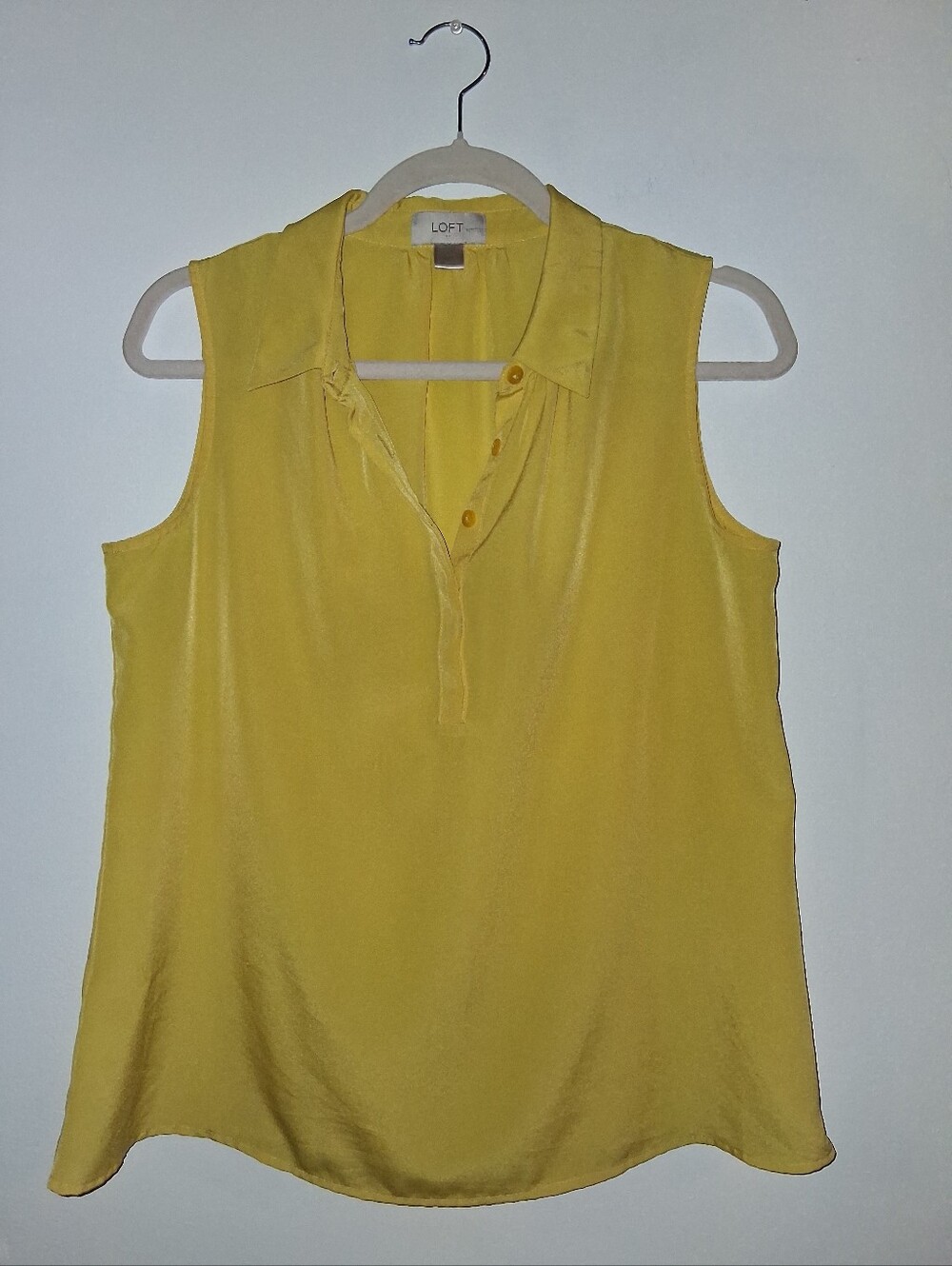 LOFT Bright Yellow Sleeveless Button-Front Camisole
